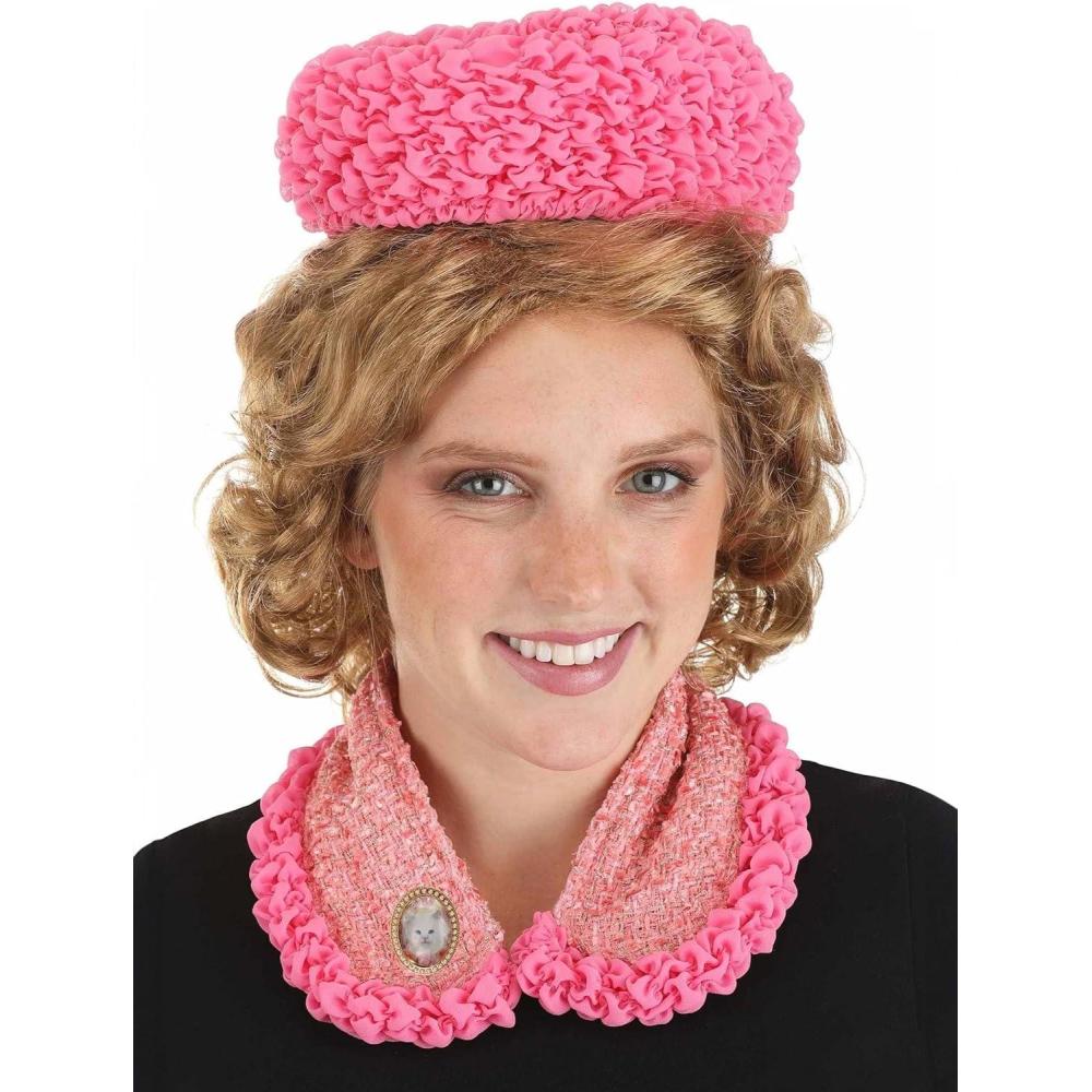 imageWomens Dolores Umbridge Costume Hat ampamp Cat Pin Kit  Crepe Hat Boucle Collar Officially Licensed