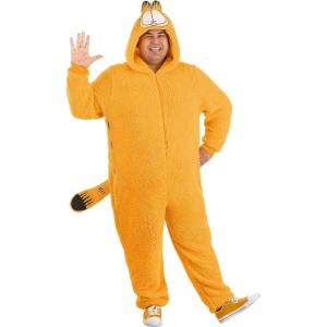 Plus Size Garfield Costume for Adults, Cartoon Cat Jumpsuit, One-Piece for Dress-Up, Halloween or Cosplay