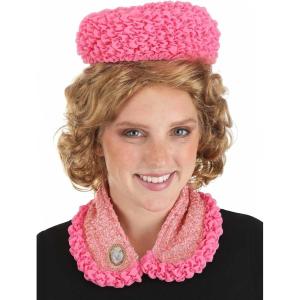 Women’s Dolores Umbridge Costume Hat & Cat Pin Kit – Crepe Hat, Boucle Collar, Officially Licensed