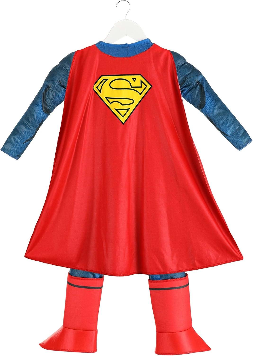 imageToddlers Deluxe DC Comics Superman Costume Blue ampamp Red Superhero Suit for Superhero Parties Cosplay ampamp Halloween