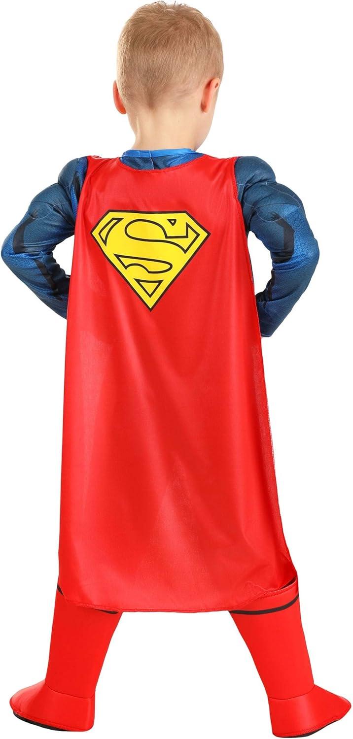 imageToddlers Deluxe DC Comics Superman Costume Blue ampamp Red Superhero Suit for Superhero Parties Cosplay ampamp Halloween