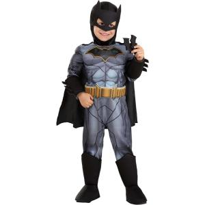 Toddlers Deluxe DC Comics Batman Costume, Black Superhero Suit, Cape & Mask for Superhero Parties & Halloween