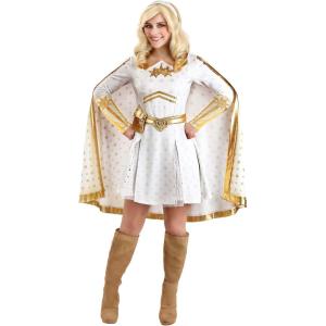 Women’s Deluxe Starlight Halloween Costume | Adult The Boys White and Gold Superhero Outfit for Themed Events and Cosplay