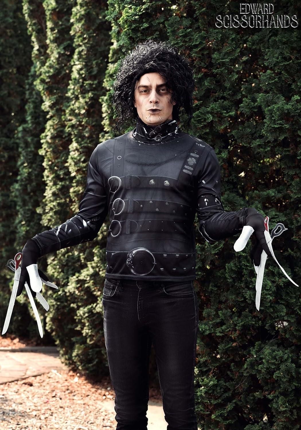 imageEdward Scissorhands Adult Mens Costume with Gloves with Scissors and Wig