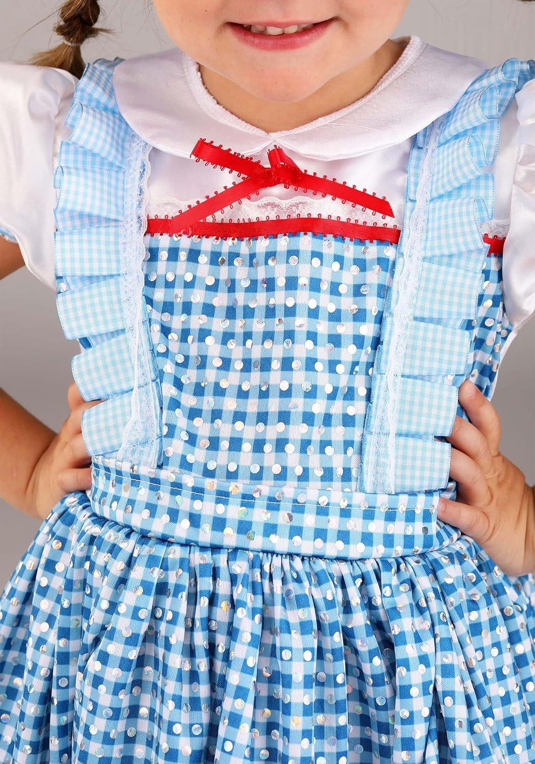imageFarm Girl Wizard of Oz Costume Dress Gingham Pinafore White Blouse