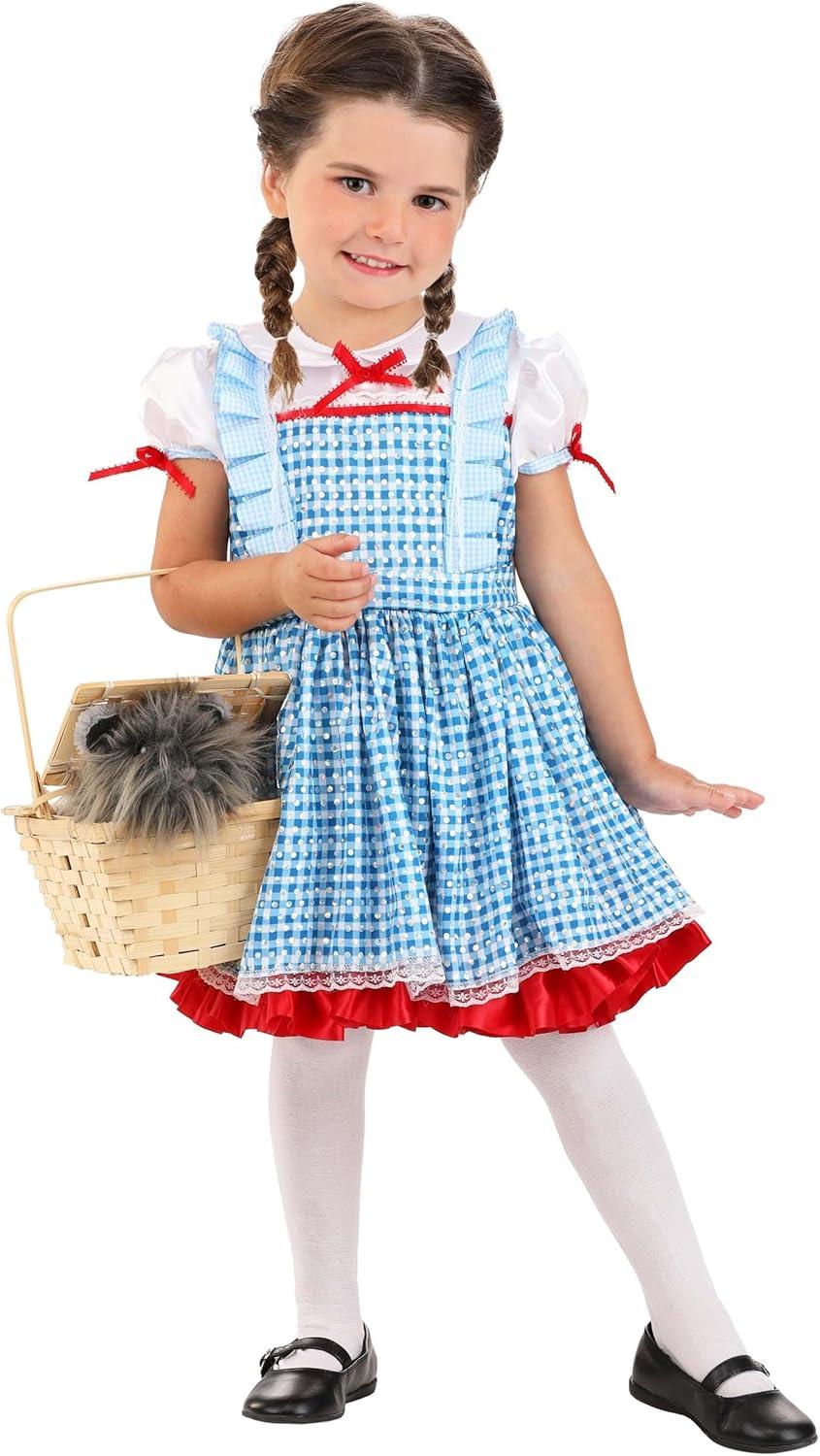 imageFarm Girl Wizard of Oz Costume Dress Gingham Pinafore White Blouse
