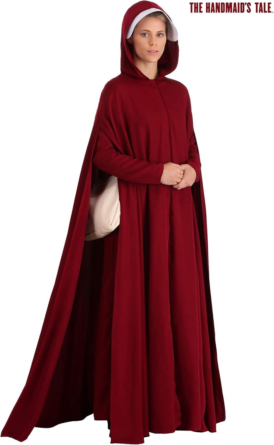 imageHandmaids Tale Adult Deluxe Cloak Costume Womens Crimson Red Hooded Robe Halloween Outfit