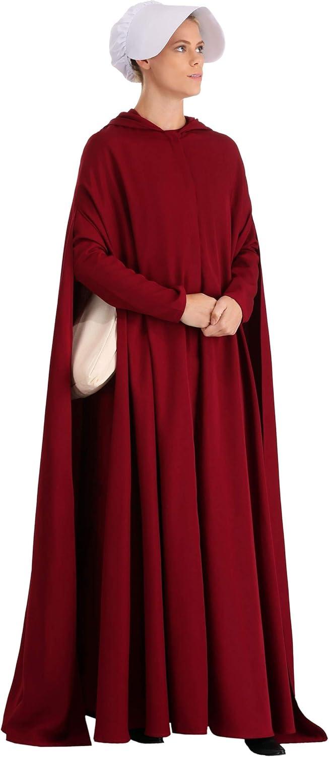 imageHandmaids Tale Adult Deluxe Cloak Costume Womens Crimson Red Hooded Robe Halloween Outfit
