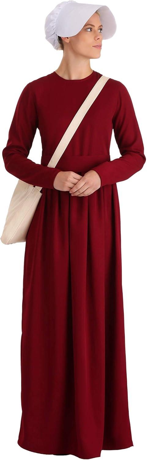 imageHandmaids Tale Adult Deluxe Cloak Costume Womens Crimson Red Hooded Robe Halloween Outfit