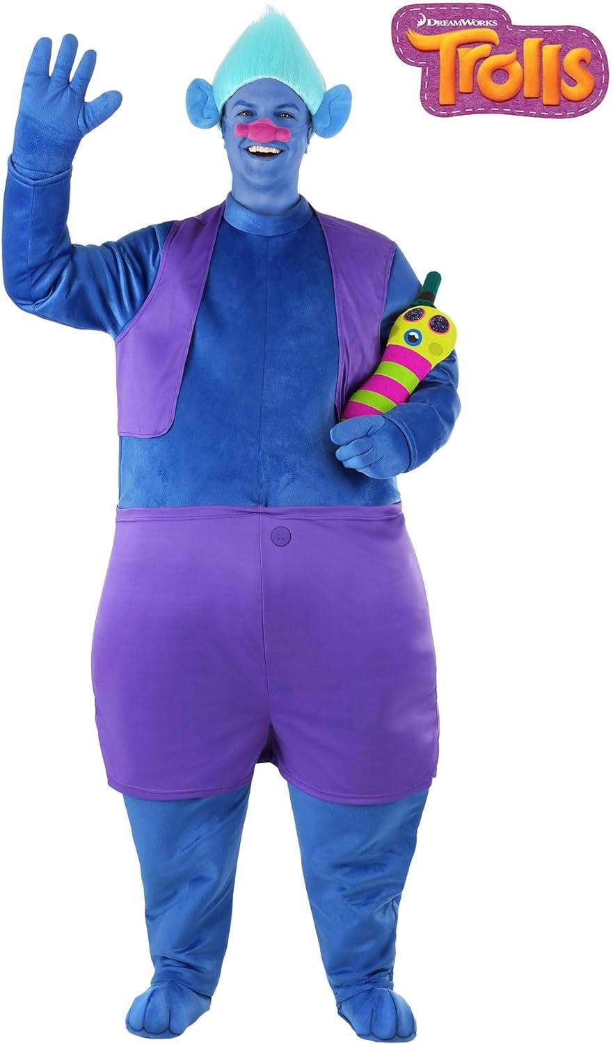 imageTrolls Biggie Costume for Adults Trolls Movie Biggie Hugs Character Halloween Outfit with Wig