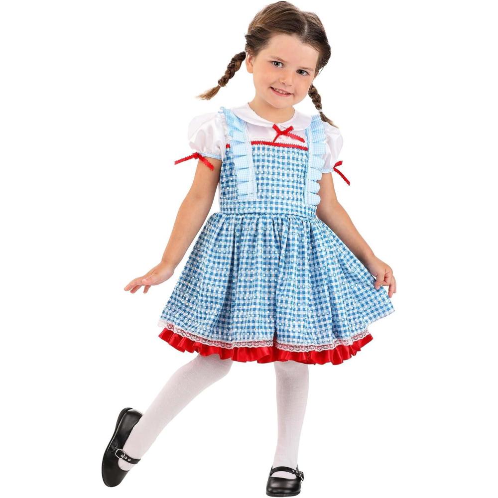 imageFarm Girl Wizard of Oz Costume Dress Gingham Pinafore White Blouse