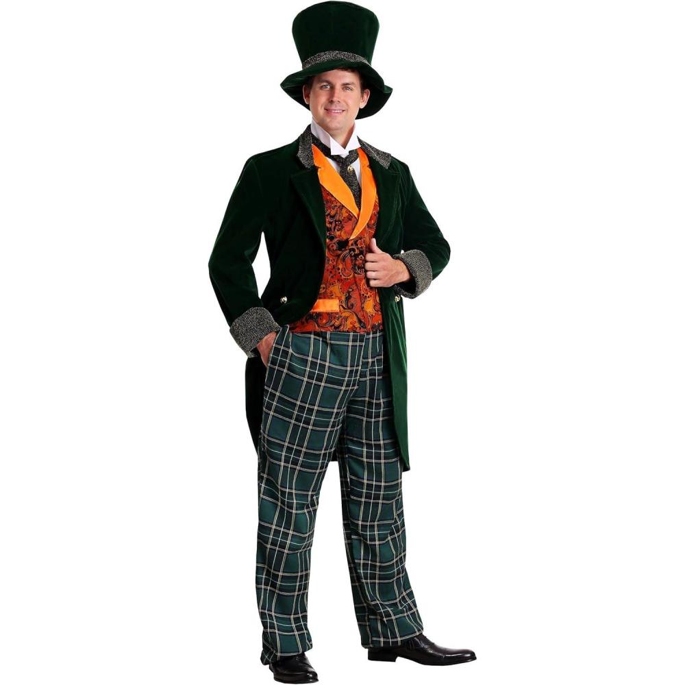 imageMens Alice in Wonderland Mad Hatter Plus Size Costume  Adult Mad Hatter Cosplay Outfit for Halloween Party