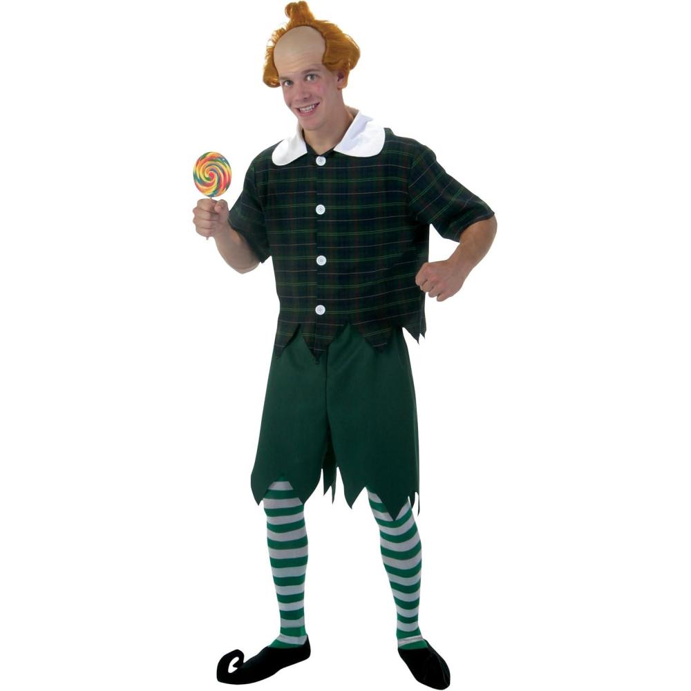 imageMunchkin Costume for Plus Size  Green Plaid Shirt Shorts Striped SocksCostume