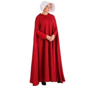 Adult Handmaid’s Tale Costume Womens, Hooded Red Cloak Robe Halloween Outfit(Red)