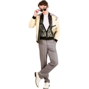 Ferris Bueller’s Day Off Adult Ferris Bueller Jacket and Vest Costume for Men(Bundle W/ Wig)