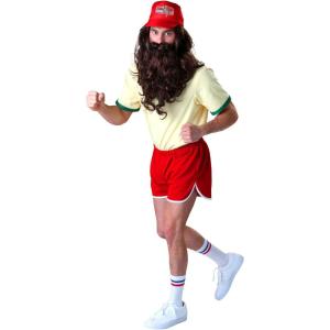 Forrest Gump Running Costume | Includes Wig, Beard, and Bubba Gump Shrimp Hat | 70s Runner Outfit