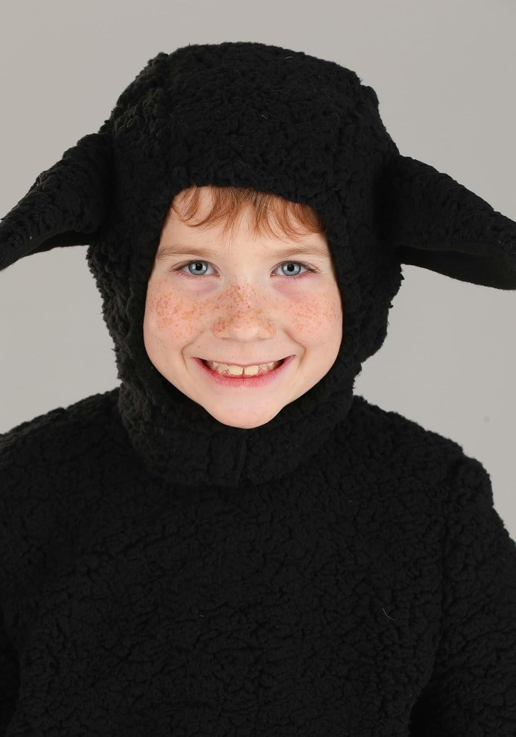 imageChild Wooly Sheep Costume Lamb Costume for Children Kids Black and White Sheep CostumeBlack Sheep