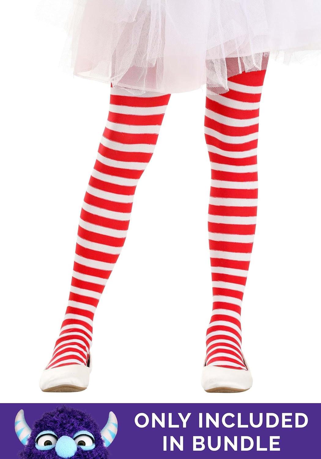 imageGirls Elf Halloween Costume  Kids Holiday Elf Dress with Belt and Hat  Ideal for Christmas and Festive Themed PartiesBundle W Tights