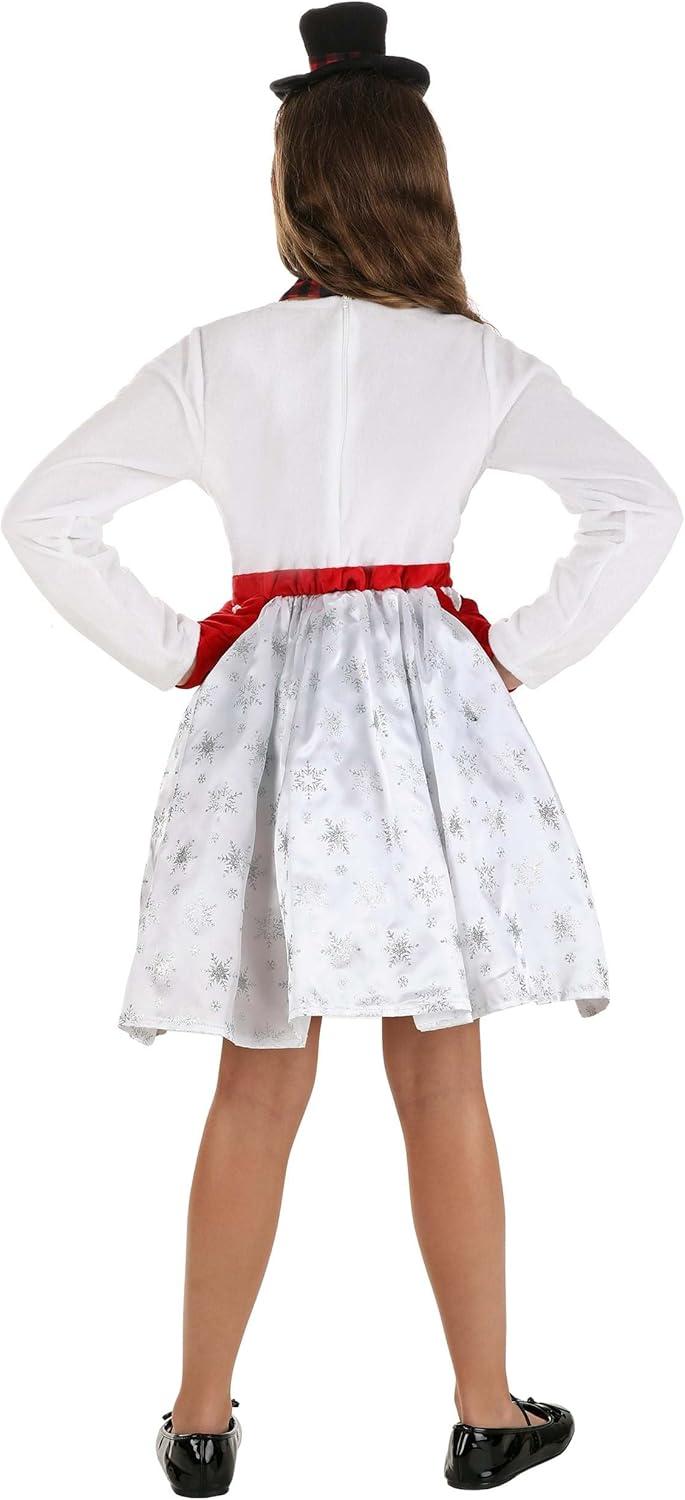 imageKids Snowgirl Costume  Glitter Snowman Dress Scarf Mittens  Holiday Costumes