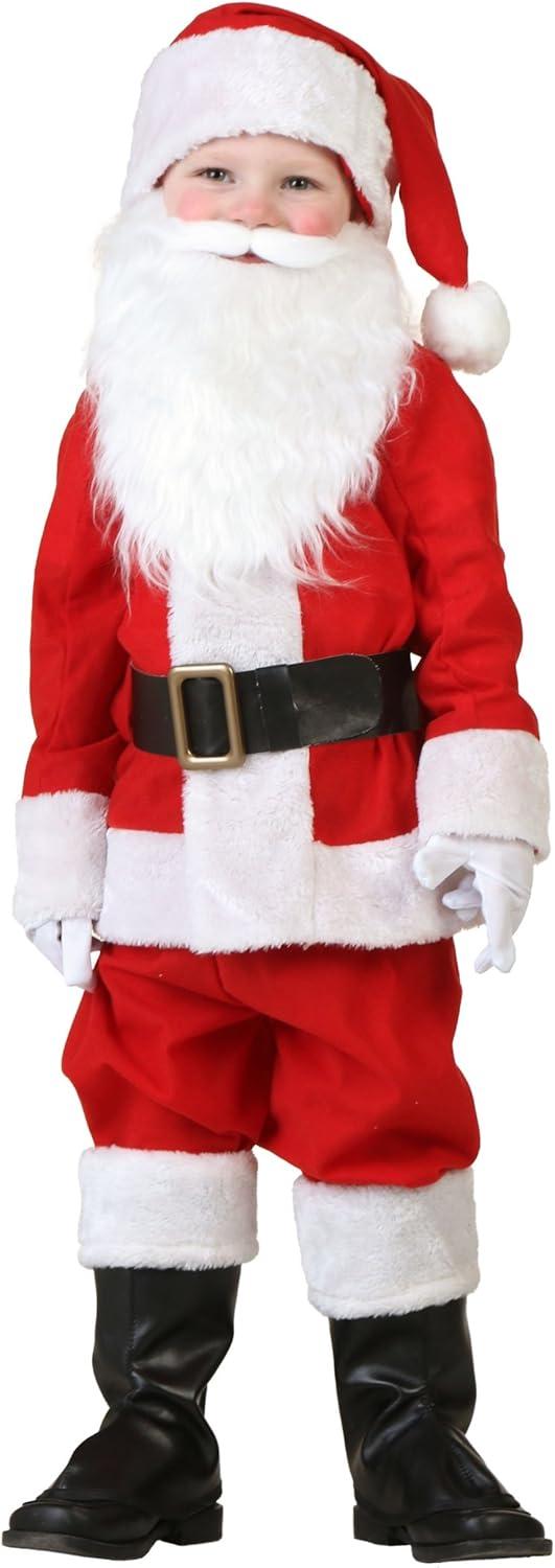 imageToddler Santa Claus Costume with Hat Jacket Pants Belt Gloves ampamp Boot Tops for Christmas Holiday CelebrationsCostume