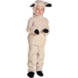 Child Wooly Sheep Costume Lamb Costume for Children – Kid’s Black and White Sheep Costume(White/Tan Sheep)