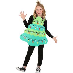 Kid’s Holiday Christmas Tree Costume & Star Piece Headband, Funny Holiday Outfit, Xmas Cosplay for Children