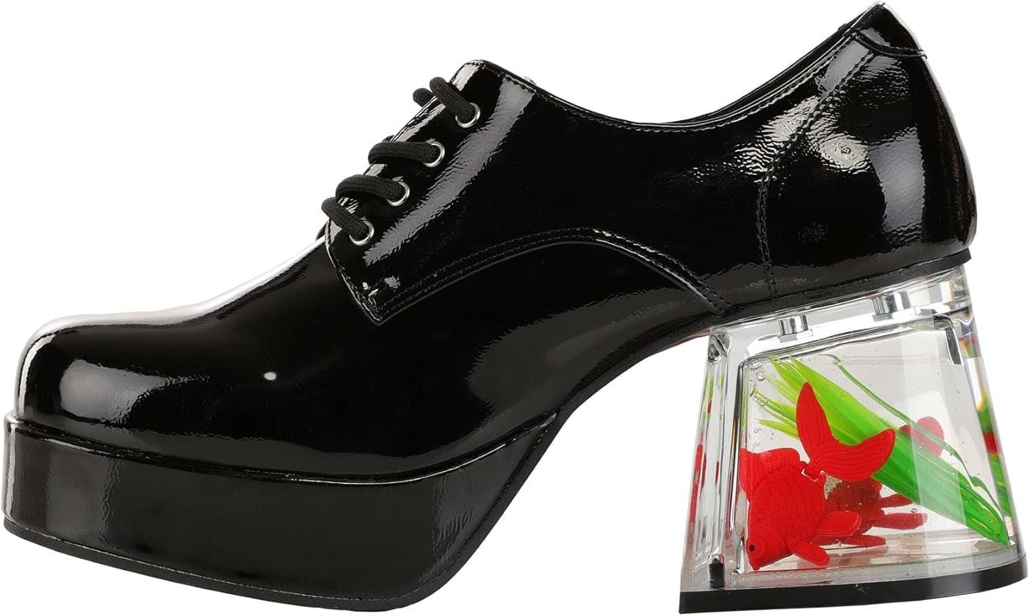 imageAdult Black or White Goldfish Platform Shoes Costume Lace Up Footwear ampamp Fishtank Heel Retro Disco Party ShoesBlack