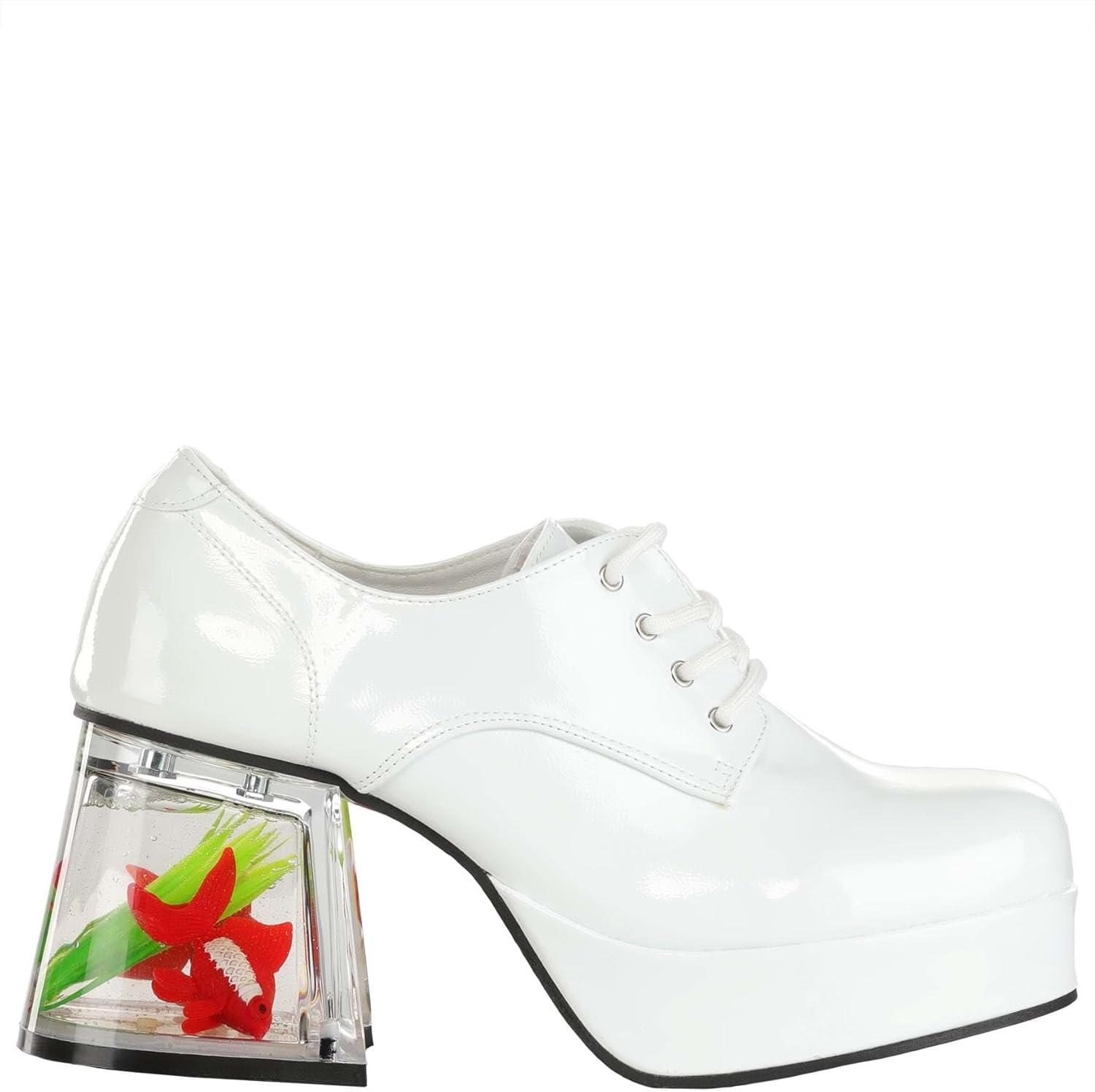 imageAdult Black or White Goldfish Platform Shoes Costume Lace Up Footwear ampamp Fishtank Heel Retro Disco Party ShoesWhite