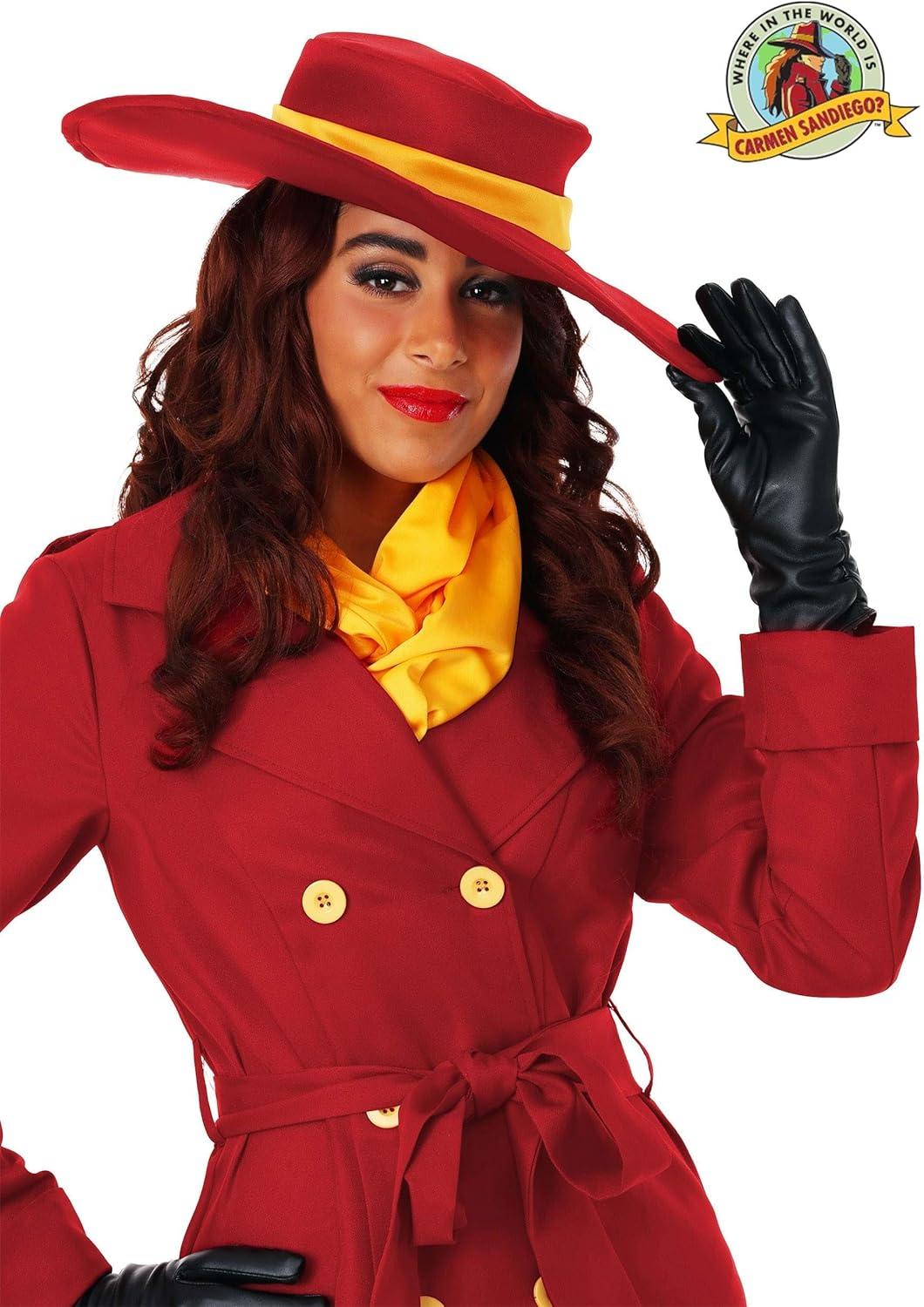 imageFun Costumes Carmen Sandiego Costume Wig Faux Hair Elastic Mesh Cap Accessories BrownStandard
