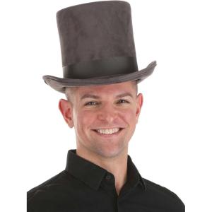 Classic Grey Top Hat: Timeless Elegance for Steampunk and Regency Costumes