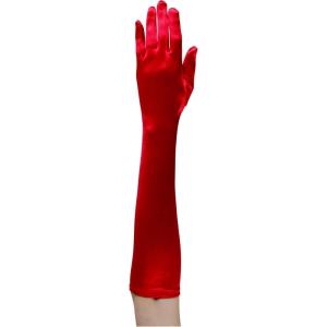 Fun Costumes Womens Plus Size Red Elbow Length Satin Gloves Plus