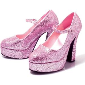 Mary Jane Platform (Pink Glitter) Adult Shoes, 8