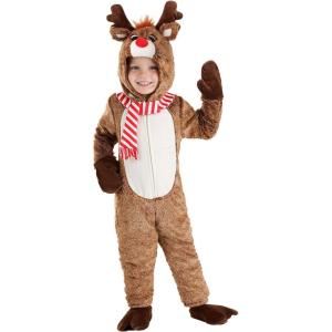 Plush Reindeer Toddler Costume, Hood, Hoof Covers | Christmas Costumes | Holiday Dress-Up