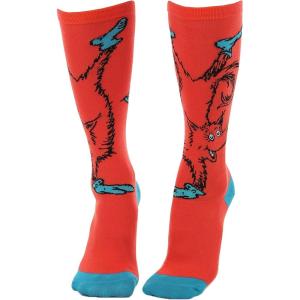 elope Fox in Socks Knee-High Costume Socks – 18-Inch With Knitted Graphics, Officially Licensed(Red)