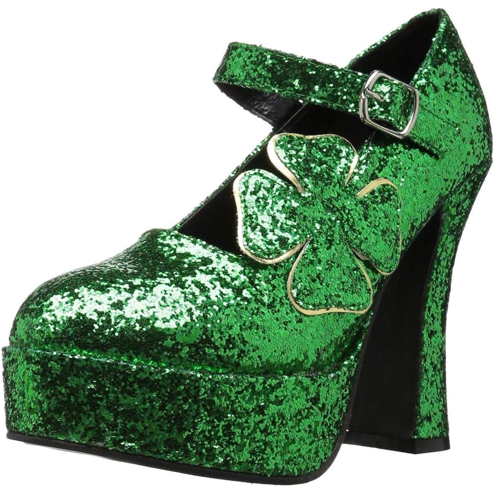 imageEllie Shoes Womens 557Lucky Glitter Maryjane Platform PumpGreen Glitter