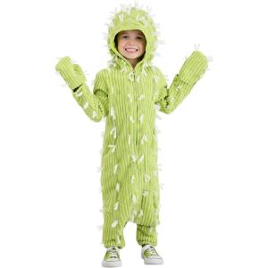 Cutie Cactus Costume for Toddlers – Kid’s Cactus Costume Jumpsuit, Attached Hood & Mitts – Cactus Cosplay Outfit