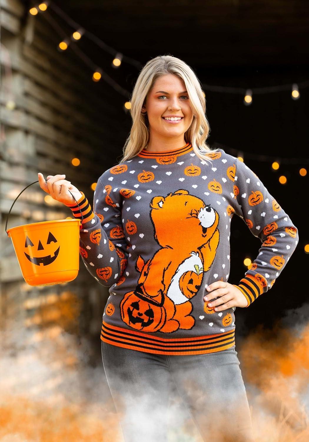 imageCare Bears TrickorSweet Bear Halloween Sweater for Adults Acrylic and Cotton BlendMulticolored
