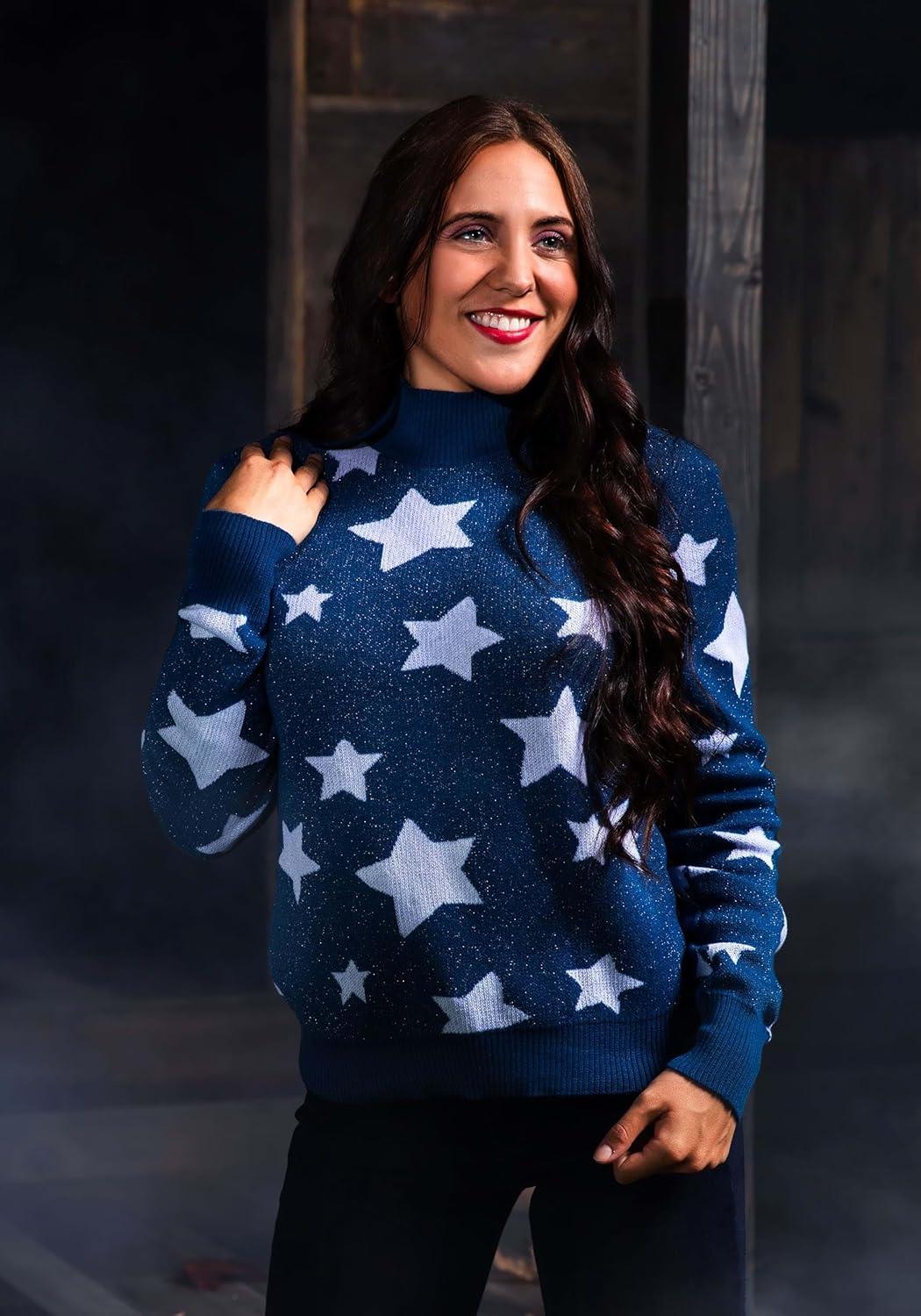 imageCoraline Blue Stars Sweater for Women Adult Coraline Sweater Costume Soft ampamp Warm Crewneck Officially Licensed