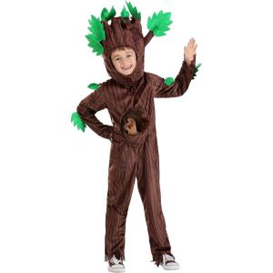 Earth Day Tree Kids Costume – Jumpsuit, Stuffed Squirrel, Headpiece