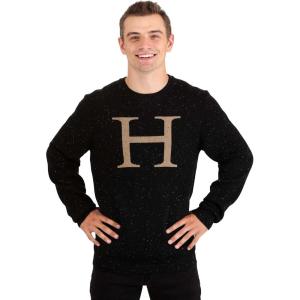 FUN.COM Adult Harry Potter H Christmas Sweater(Black)