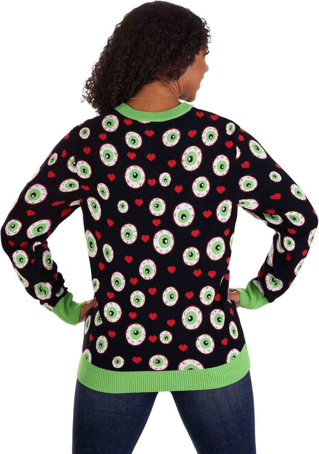 imageEyes for You Valentines Day Ugly Sweater for Adults Knit Crewneck Funny Holiday Sweaters Vday Sweatshirts
