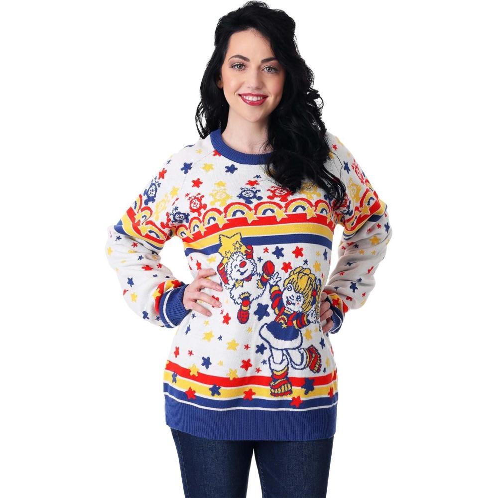 imageAdult Rainbow Brite Ugly Christmas Sweater  Rainbow Crewneck Sweatshirt for Men ampamp Women  Classic TV SweatersRed