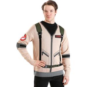Fun Costumes Ghostbusters Themed Sweaters for Adults – Stay Puft Marshmallow Man, Slimer & Ghostbusters Uniform Sweater(Ghostbusters Uniform)