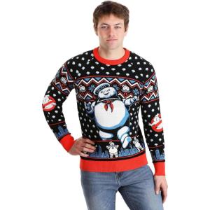 Fun Costumes Ghostbusters Themed Sweaters for Adults – Stay Puft Marshmallow Man, Slimer & Ghostbusters Uniform Sweater(Stay Puft Marshmallow Man)