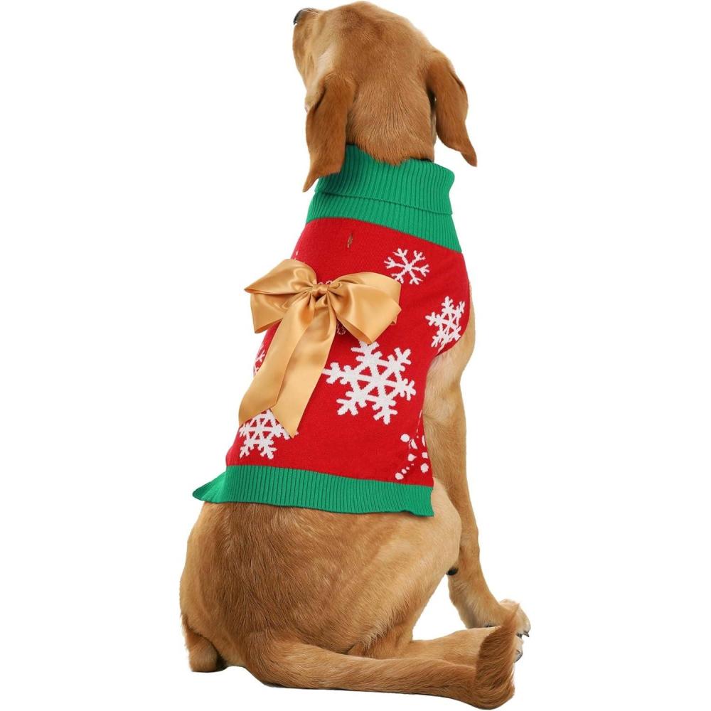 imageFun Costumes Dog Sweater Warm Soft Holiday Knitwear for Pets Cold Weather Winter Coat for Dogs ampamp Cats SMedium