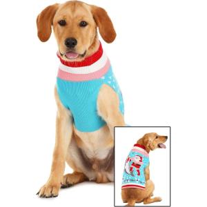 Santa vs Shark Christmas Sweater for Dogs and Pets with Fun Holiday Design and Cozy Fit XS(Medium)