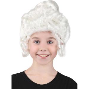 Fun Costumes Kid’s Mrs. Claus Wig for Girl’s | Mrs. Claus Accessory | White Elderly Hair Synthetic Wig Standard(Standard)
