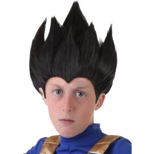 Kid’s Dragon Ball Z Vegeta Costume Wig Accessory | Black Spikey Hairstyle for Anime Cosplay(Wig)
