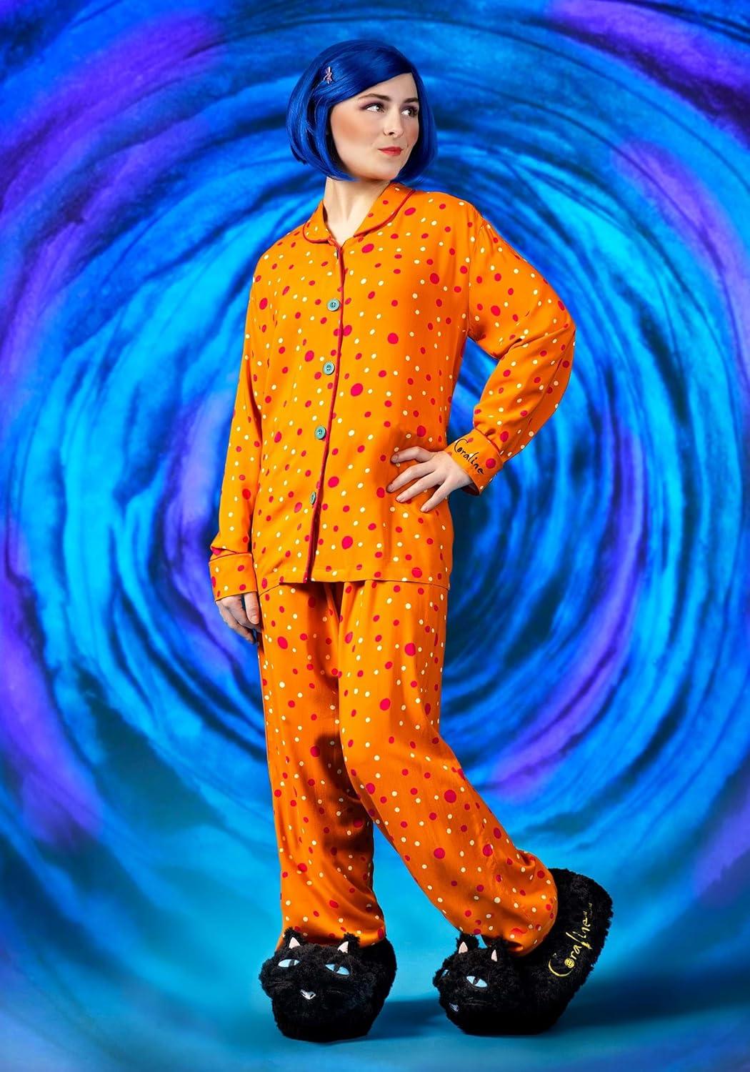 imageCoraline Cat Adult Slippers Polyester Embroidered Details Foam Soles AntiSlip Grips Officially Licensed