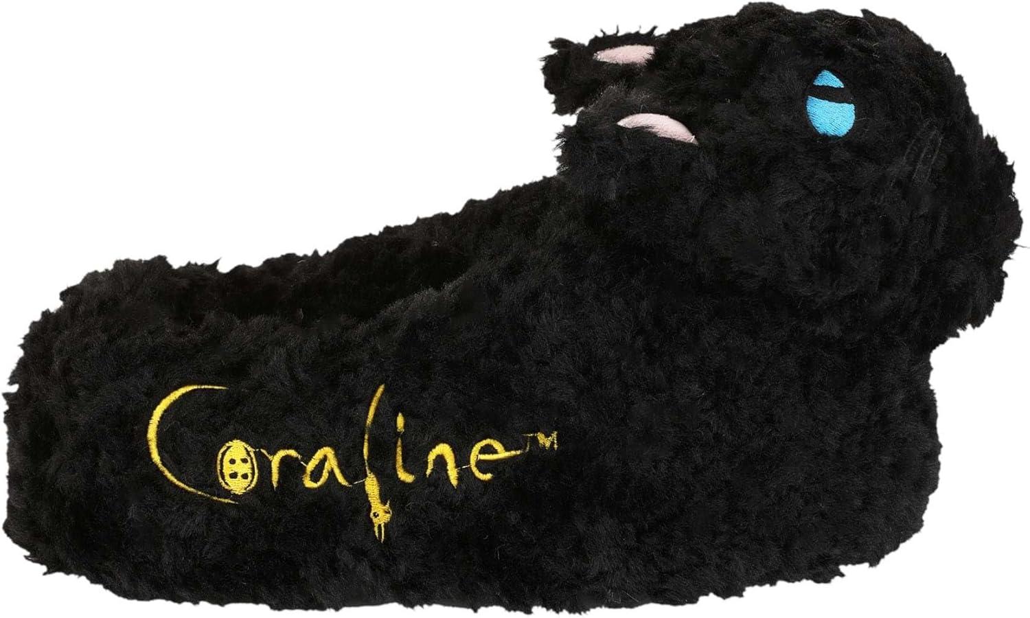 imageCoraline Cat Adult Slippers Polyester Embroidered Details Foam Soles AntiSlip Grips Officially Licensed